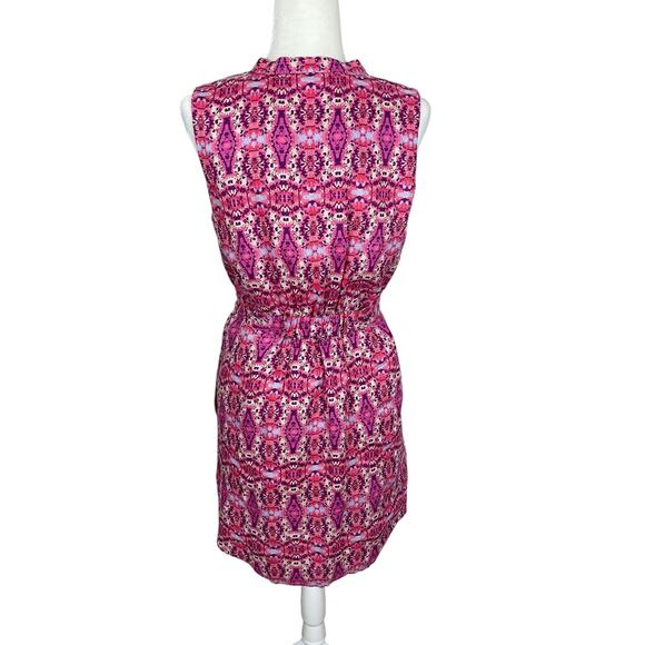 Cynthia Rowley 100% Linen Geometric Print Dress Size 8 Classic Casual Timeless - Picture 7 of 13